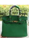 Hermes Birkin 30CM Tote Bags Green Calfskin Leather BK30 Gold Replica