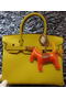 Hermes Birkin 30CM Tote Bags Litchi Leather H30LI Lemon Replica