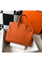Hermes Birkin 35cm Bag In Orange Clemence Leather GHW Replica