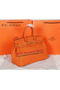 Hermes Birkin 35CM Tote Bag Orange Original Grainy Leather H35 Gold Replica