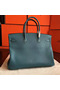 Hermes Birkin 40 Handmade Bag In Blue Jean Clemence Leather Replica