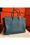 Hermes Birkin 40 Handmade Bag In Blue Jean Clemence Leather Replica