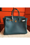 Hermes Birkin 40 Handmade Bag In Blue Jean Clemence Leather Replica