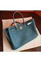Hermes Birkin 40 Handmade Bag In Blue Jean Clemence Leather Replica