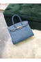 Hermes Birkin Bag Original Leather Ostrich skin HBK2530 Blue Replica