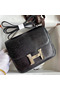 Hermes Constance 18 Handmade Bag In Black Lizard Leather Replica