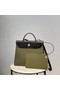 Hermes Herbag 31CM Original Canvas Leather & Calfskin 48887 green&brown Replica