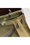 Hermes Herbag 31CM Original Canvas Leather & Calfskin 48887 green&brown Replica