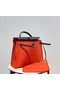 Hermes Herbag 31CM Original Canvas Leather & Calfskin 48887 orange&black Replica