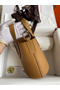 Hermes In The Loop 18 Handmade Bag in Biscuit Clemence Leather Replica