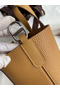 Hermes In The Loop 18 Handmade Bag in Biscuit Clemence Leather Replica