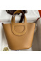 Hermes In The Loop 18 Handmade Bag in Biscuit Clemence Leather Replica