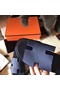 Hermes Izmir Sandals In Navy Blue Clemence Leather Replica