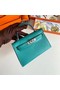 Hermes Kelly 19cm Shoulder Bags Epsom Leather KL19 Silver hardware Lake blue Replica