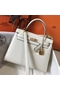 Hermes Kelly 25cm Sellier Bag In White Epsom Leather Replica