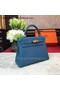 Hermes Kelly 32cm Shoulder Bag TOGO Leather KY32 Blue Replica