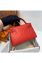 Hermes Kelly Mini II Handmade Bag In Red Ostrich Leather Replica