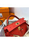 Hermes Kelly Mini II Handmade Bag In Red Ostrich Leather Replica