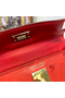 Hermes Kelly Mini II Handmade Bag In Red Ostrich Leather Replica