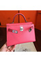 Hermes Kelly Mini II Handmade Bag In Rose Lipstick Chevre Leather Replica