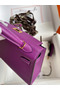 Hermes Kelly Mini II Sellier Handmade Bag In Anemone Epsom Calfskin Replica