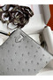 Hermes Kelly Mini II Sellier Handmade Bag In Bleu Glacier Ostrich Leather Replica