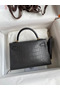 Hermes Kelly Mini II Sellier Handmade Bag In Graphite Matte Alligator Leather Replica