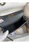 Hermes Kelly Mini II Sellier Handmade Bag In Graphite Matte Alligator Leather Replica
