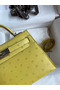 Hermes Kelly Mini II Sellier Handmade Bag In Lime Ostrich Leather Replica