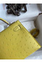 Hermes Kelly Mini II Sellier Handmade Bag In Lime Ostrich Leather Replica