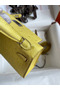 Hermes Kelly Mini II Sellier Handmade Bag In Lime Ostrich Leather Replica