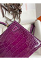 Hermes Kelly Mini II Sellier Handmade Bag In Purple Shiny Alligator Leather Replica