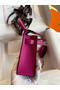 Hermes Kelly Mini II Sellier Handmade Bag In Rose Purple Chevre Mysore Leather Replica