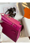 Hermes Kelly Mini II Sellier Handmade Bag In Rose Purple Chevre Mysore Leather Replica