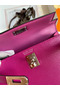 Hermes Kelly Mini II Sellier Handmade Bag In Rose Purple Chevre Mysore Leather Replica