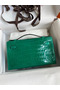 Hermes Kelly Pochette Handmade Bag In Vert Emerald Shiny Alligator Leather Replica