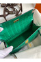 Hermes Kelly Pochette Handmade Bag In Vert Emerald Shiny Alligator Leather Replica