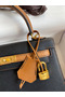 Hermes Kelly Sellier 25 Bicolor Bag in Black and Gold Epsom Calfskin Replica