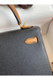 Hermes Kelly Sellier 25 Bicolor Bag in Black and Gold Epsom Calfskin Replica