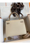Hermes Kelly Sellier 25 Bicolor Bag in Craie and Trench Epsom Calfskin Replica