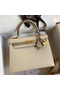 Hermes Kelly Sellier 25 Bicolor Bag in Craie and Trench Epsom Calfskin Replica