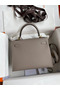 Hermes Kelly Sellier 25 Handmade Bag In Gris Asphalt Epsom Calfskin Replica
