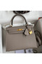 Hermes Kelly Sellier 25 Handmade Bag In Gris Asphalt Epsom Calfskin Replica