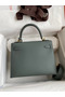 Hermes Kelly Sellier 25 Handmade Bag In Vert Amande Epsom Calfskin Replica