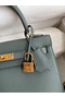 Hermes Kelly Sellier 25 Handmade Bag In Vert Amande Epsom Calfskin Replica