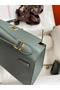 Hermes Kelly Sellier 25 Handmade Bag In Vert Amande Epsom Calfskin Replica