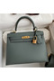 Hermes Kelly Sellier 25 Handmade Bag In Vert Amande Epsom Calfskin Replica