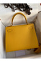 Hermes Kelly Sellier 28 Handmade Bag In Jaune Ambre Epsom Calfskin Replica