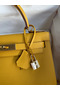 Hermes Kelly Sellier 28 Handmade Bag In Jaune Ambre Epsom Calfskin Replica