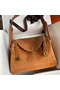 Hermes Lindy 30 Handmade Bag In Gold Doblis Suede Calfskin Replica